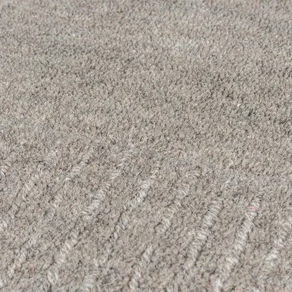 Border Rug Hand Tufted - Grey, Wool