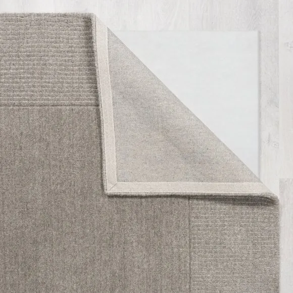 Border Rug Hand Tufted - Grey, Wool