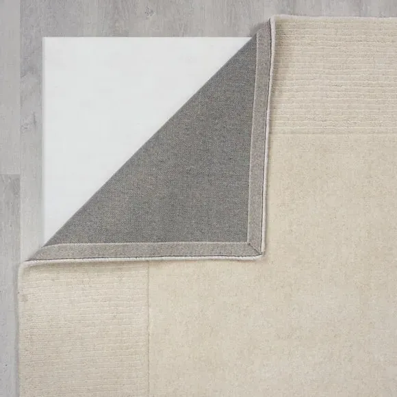 Border Rug Hand Tufted - Ivory, Wool