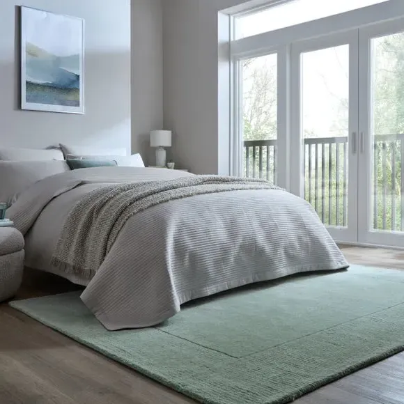 Border Rug Hand Tufted - Lilypad, Wool