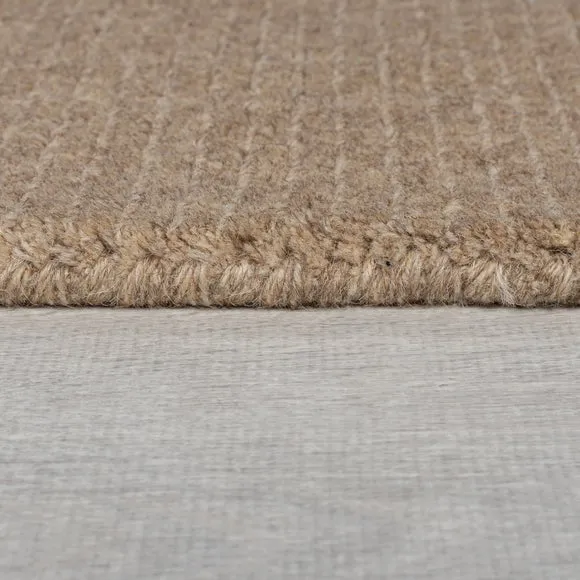 Border Rug Hand Tufted - Natural, Wool