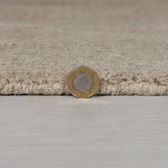 Border Rug Hand Tufted - Natural, Wool