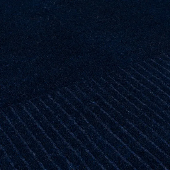 Border Rug Hand Tufted - Navy, Wool