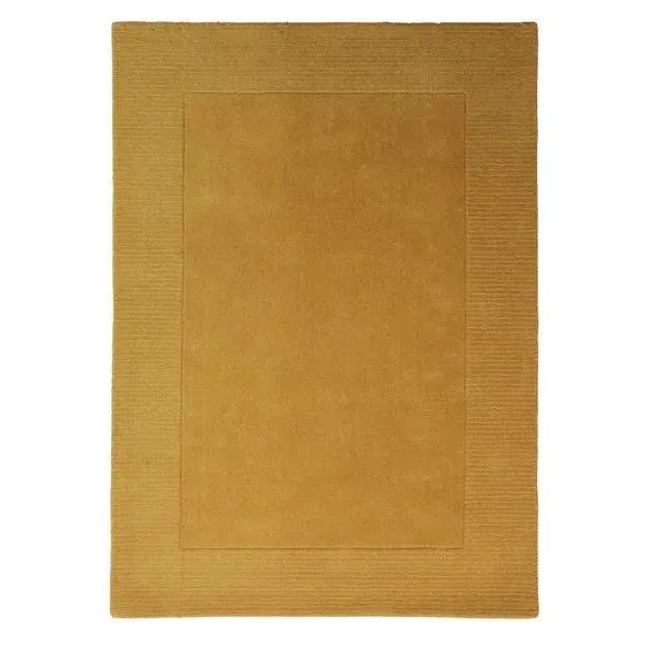 Border Rug Hand Tufted - Ochre, Wool