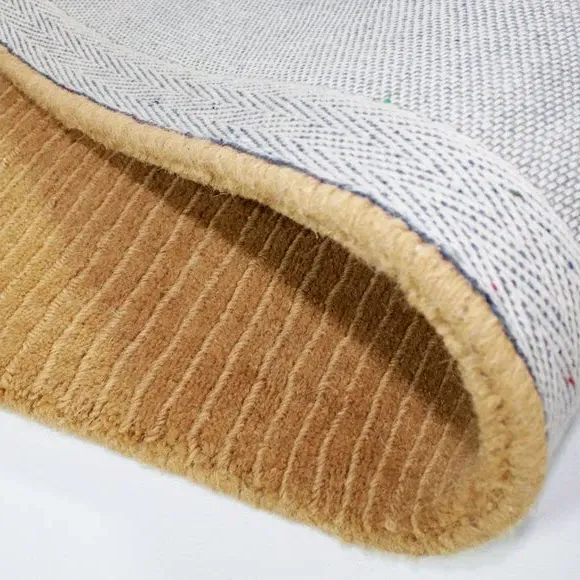 Border Rug Hand Tufted - Ochre, Wool