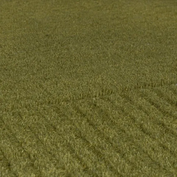 Border Rug Hand Tufted - Olive, Wool