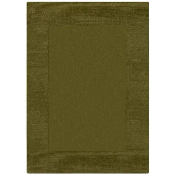 Border Rug Hand Tufted - Olive, Wool