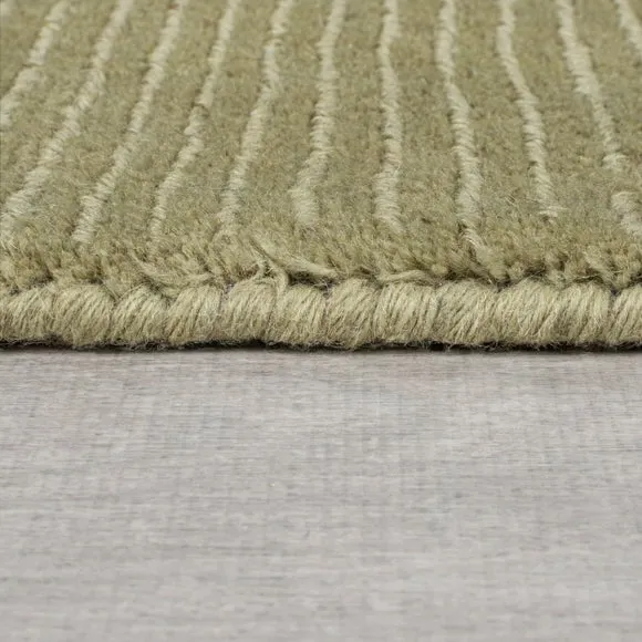 Border Rug Hand Tufted - Pistachio, Wool