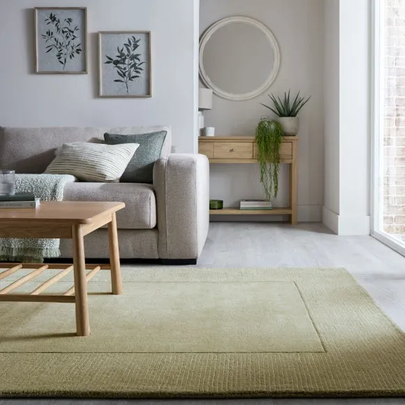 Border Rug Hand Tufted - Pistachio, Wool