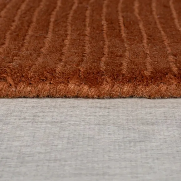 Border Rug Hand Tufted - Redwood, Wool