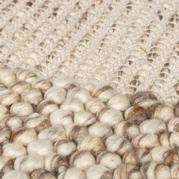 Border Rug with Bobbled Effect - Caramel, Wool
