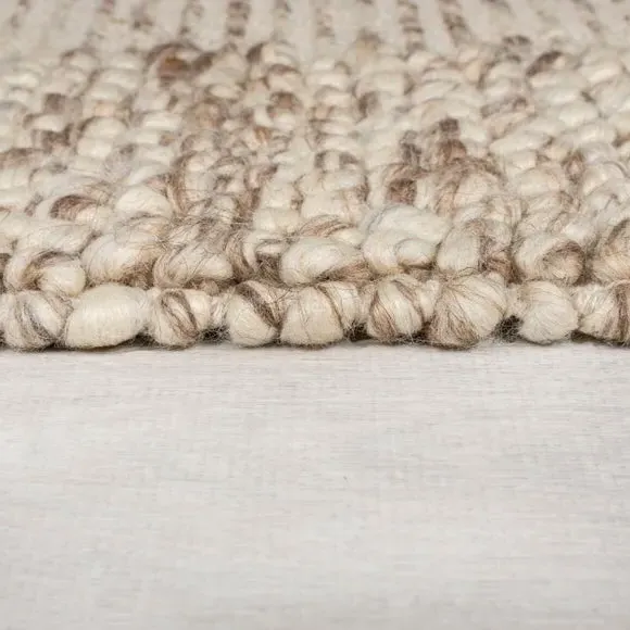Border Rug with Bobbled Effect - Caramel, Wool