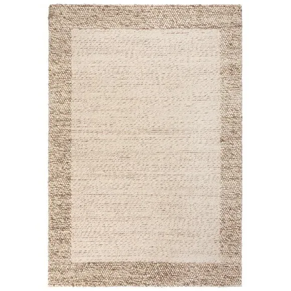 Border Rug with Bobbled Effect - Caramel, Wool
