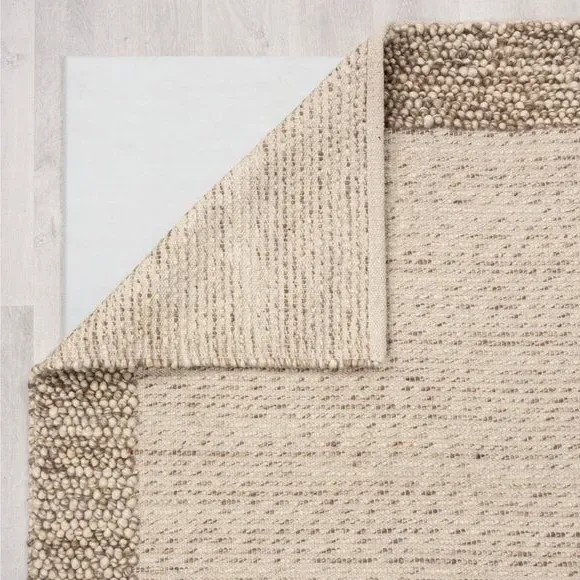 Border Rug with Bobbled Effect - Caramel, Wool