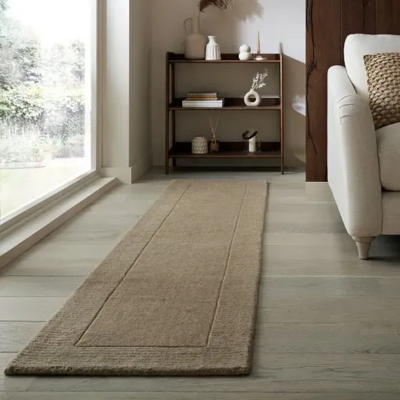 Border Runner Rug - Dark Natural, Wool image