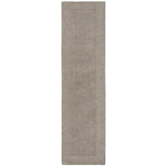 Border Runner Rug - Grey Marl, Wool