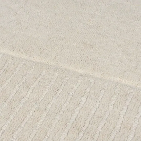 Border Runner Rug - Ivory, Wool
