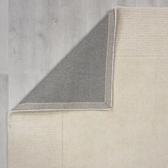 Border Runner Rug - Ivory, Wool