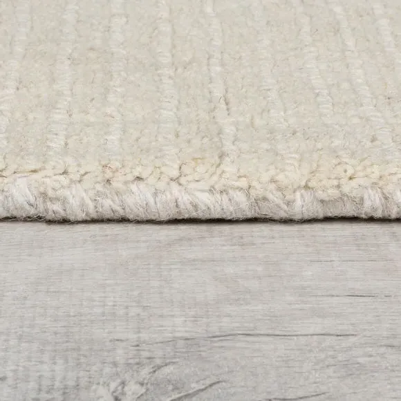 Border Runner Rug - Ivory, Wool