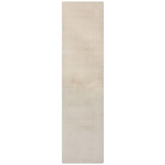Border Runner Rug - Ivory, Wool
