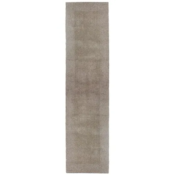 Border Runner Rug - Natural, Wool