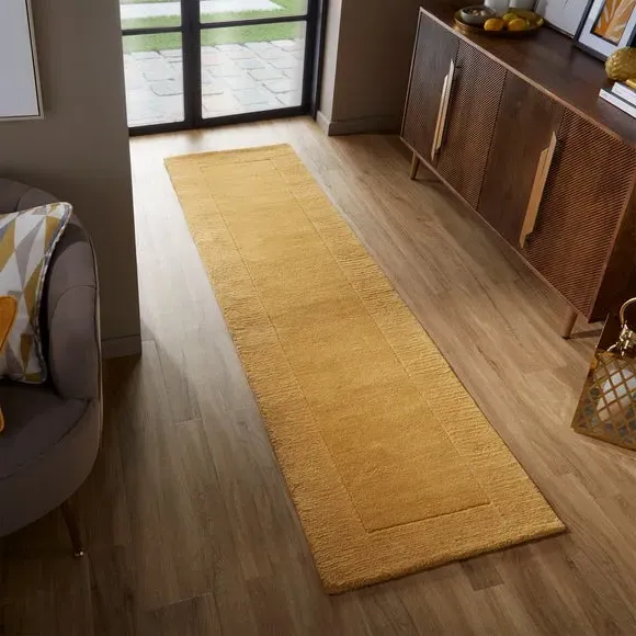 Border Runner Rug - Ochre, Wool