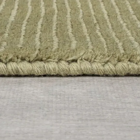 Border Runner Rug - Pistachio, Wool