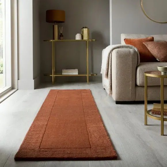 Border Runner Rug - Redwood, Wool
