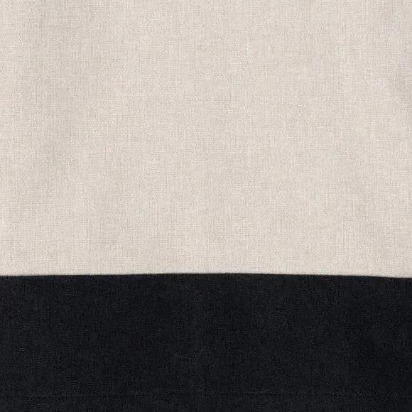Bordered Blackout Roman Blind - Black/Natural, Fabric