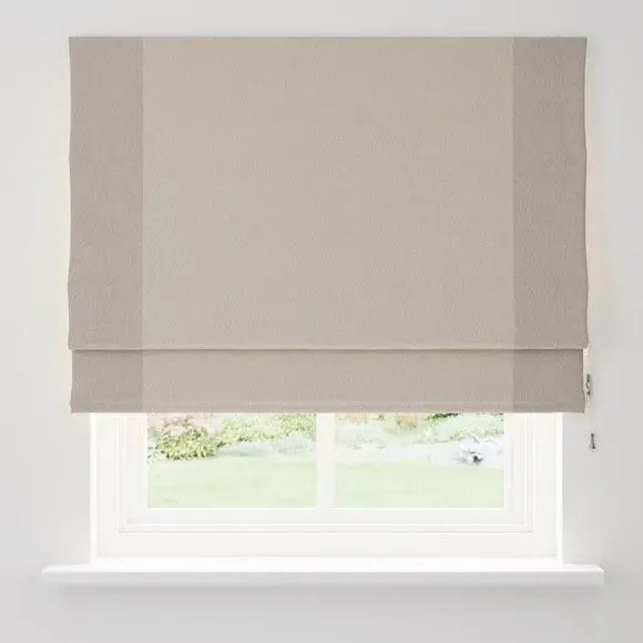 Bordered Blackout Roman Blind - Natural, Fabric