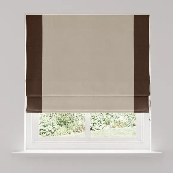 Bordered Blackout Roman Blind - Pinecone, Fabric