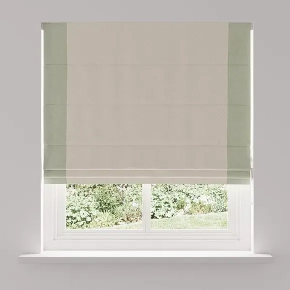 Bordered Blackout Roman Blind - Sage, Fabric