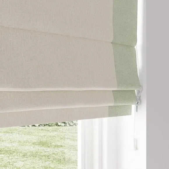 Bordered Blackout Roman Blind - Sage, Fabric