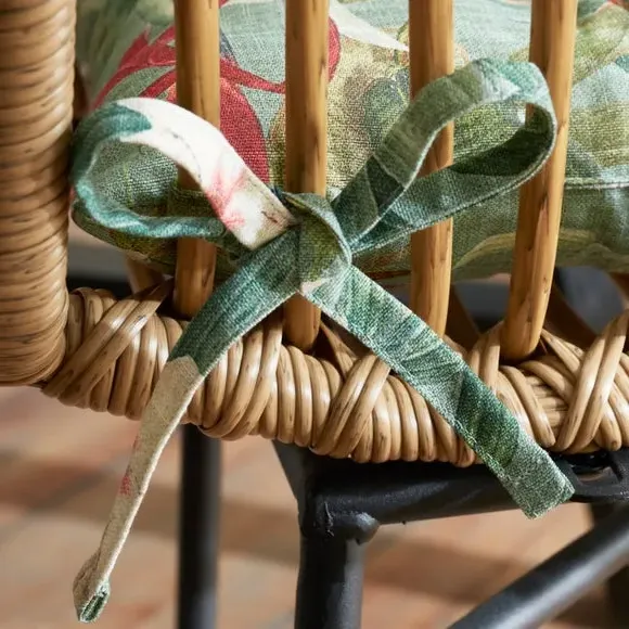 Botanical Birds Seat Pad - Multicolor, Cotton