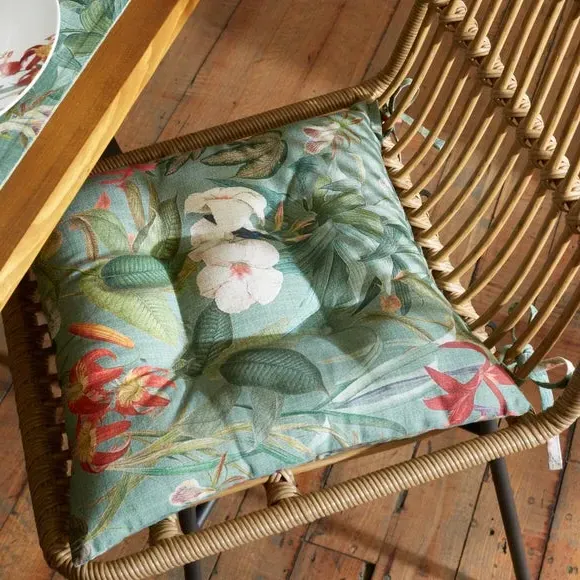 Botanical Birds Seat Pad - Multicolor, Cotton image