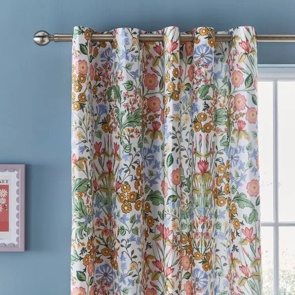 Botanical Blackout Eyelet Curtains - Blue, Polycotton image
