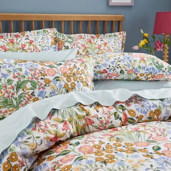 Botanical Duvet Cover Set - Blue, Polycotton