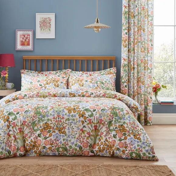Botanical Duvet Cover Set - Blue, Polycotton