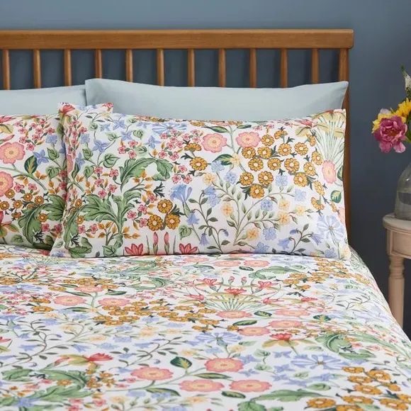 Botanical Duvet Cover Set - Blue, Polycotton