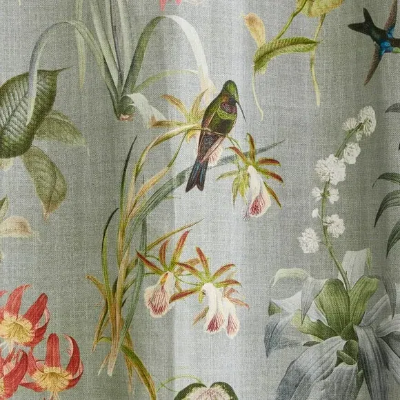 Botanical Eyelet Curtains - Green, Cotton