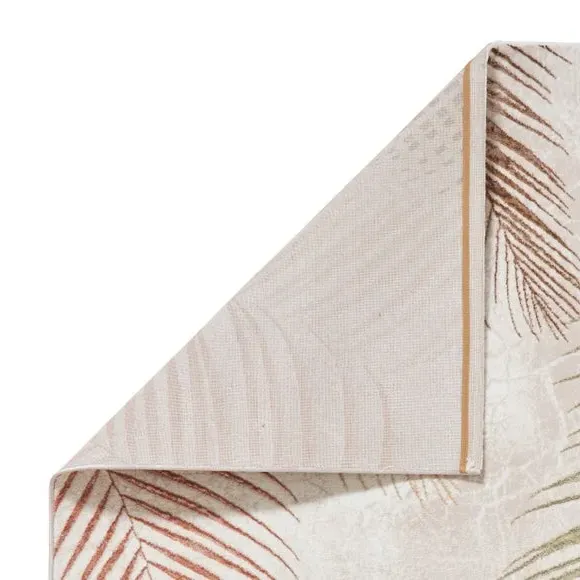 Botanical Leaf Rug with Metallic Effect - Brown