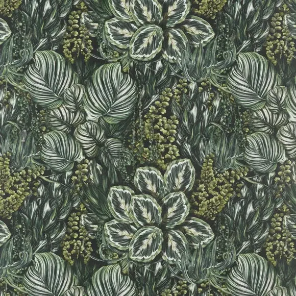 Botanical Oil Cloth by the Metre - Green, PVC