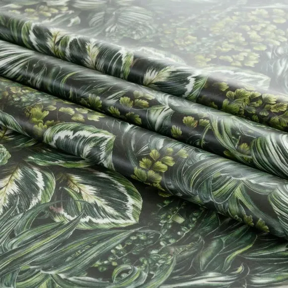 Botanical Oil Cloth by the Metre - Green, PVC