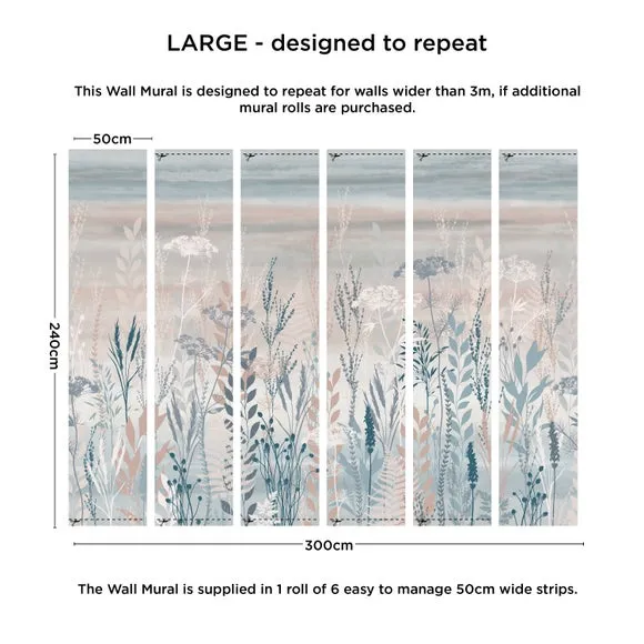 Botanical Wall Mural - Blush, Non-Woven