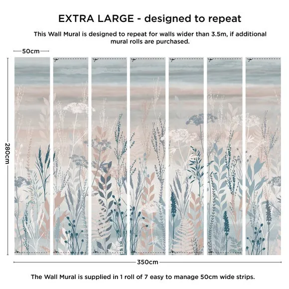 Botanical Wall Mural - Blush, Non-Woven