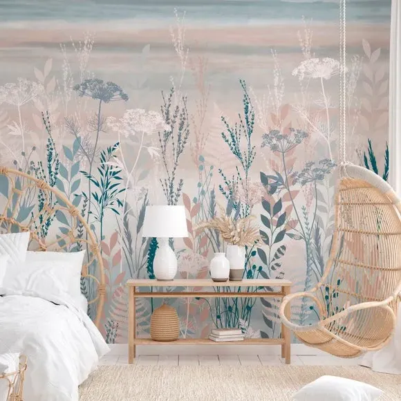 Botanical Wall Mural - Blush, Non-Woven image