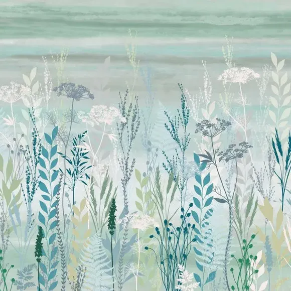 Botanical Wall Mural - Green, Non-Woven