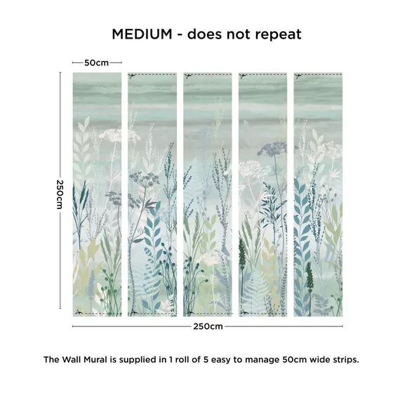 Botanical Wall Mural - Green, Non-Woven