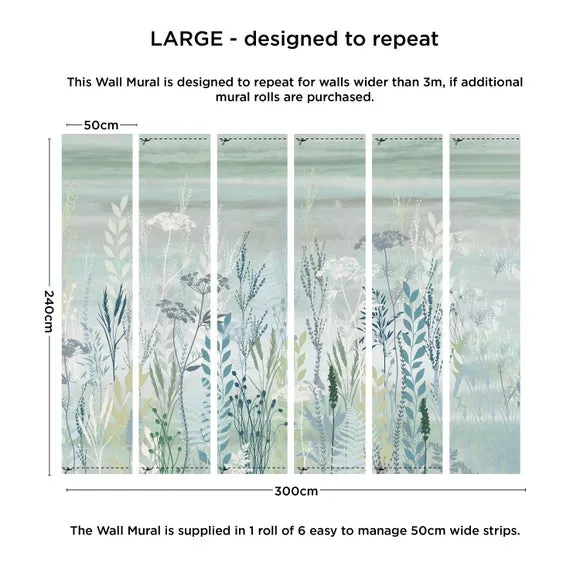 Botanical Wall Mural - Green, Non-Woven