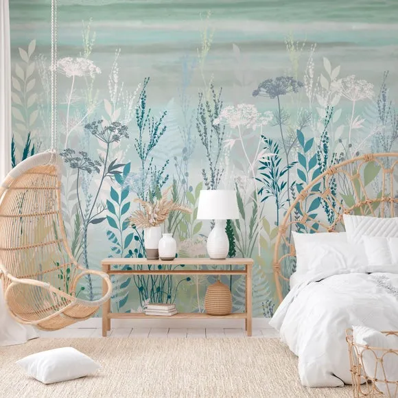 Botanical Wall Mural - Green, Non-Woven